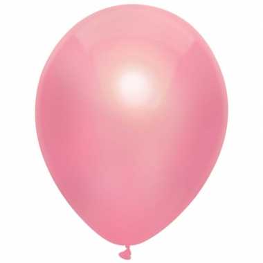 10x roze metallic ballonnen 30 cm