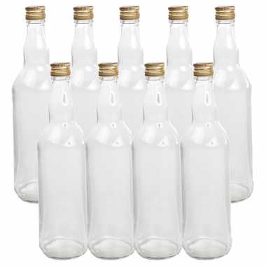 18x stuks diy glazen cadeau/decoratie flesjes 700 ml met dop 8 x 27 cm