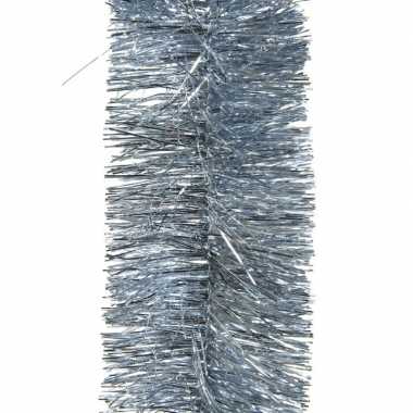 1x lichtblauwe slingers/lametta kerstboom guirlandes 270 x 7cm