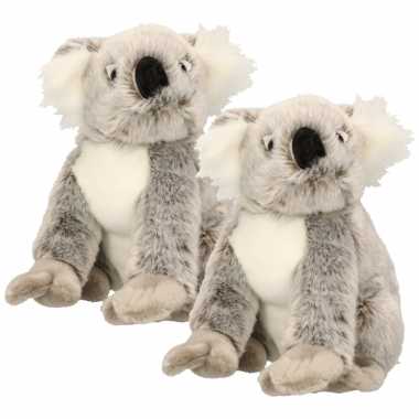 2x stuks pluche knuffel koala 25 cm