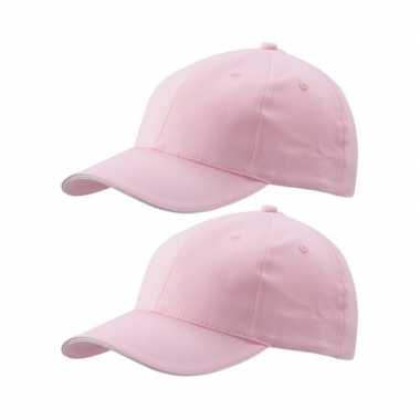 4x stuks lichtroze baseball cap 100% katoen