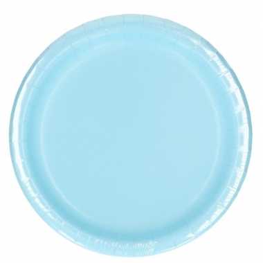 80x lichtblauwe bordjes van karton 23 cm