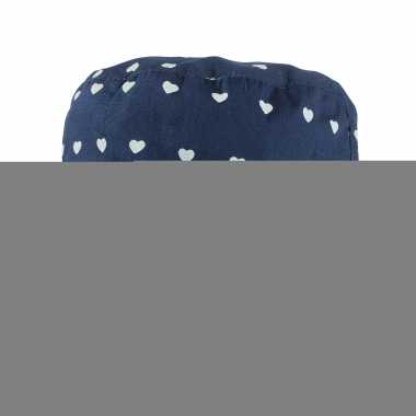 Baby zonnehoedje met hartjes omkeerbaar blauw one size
