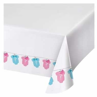 Babyshower gender reveal feest tafelkleed