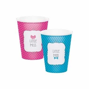Babyshower gender reveal feestbekertjes