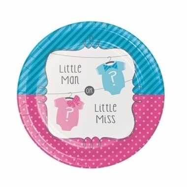 Babyshower gender reveal party feestbordjes