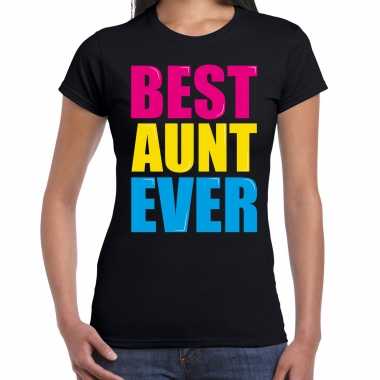 Best aunt ever / beste tante ooit fun t-shirt zwart dames