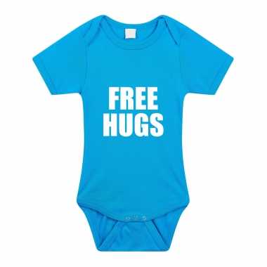 Free hugs cadeau baby rompertje blauw jongens