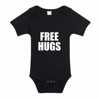Free hugs cadeau baby rompertje zwart jongen/meisje