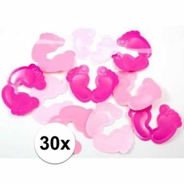 Geboorte versiering meisje xxl tafelconfetti roze 30 stuks