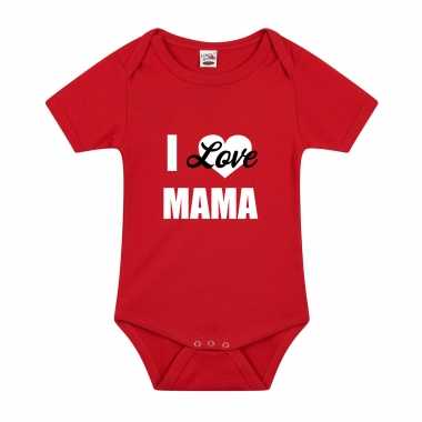 I love mama cadeau baby rompertje rood jongen/meisje