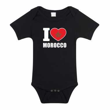 I love morocco baby rompertje zwart marokko jongen/meisje