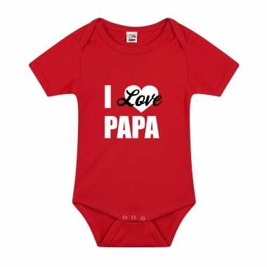 I love papa cadeau baby rompertje rood jongen/meisje