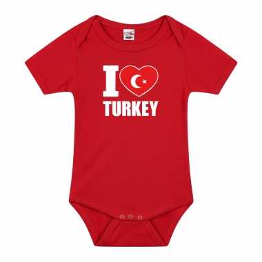 I love turkey baby rompertje rood turkije jongen meisje