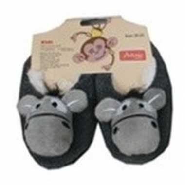 Kinder dieren pantoffels/slofjes ezel