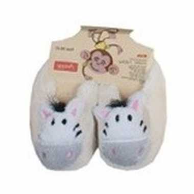 Kinder dieren pantoffels/slofjes zebra