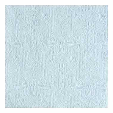 Luxe servetten barok patroon lichtblauw 3-laags 30x stuks