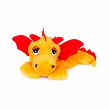 Magnetron warmte knuffel oranje draak 18 cm