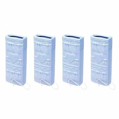 Set van 10x stuks radiator bak luchtbevochtigers / waterverdampers rechthoekig babyblauw 19 cm