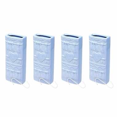 Set van 8x stuks radiator bak luchtbevochtigers / waterverdampers rechthoekig babyblauw 19 cm