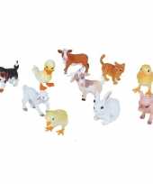 10x boerderijdieren baby dieren speelgoed figuren