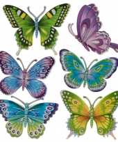 18x stuks decoratie vlinders stickers 12 cm