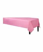 2x stuks tafelkleed roze 140 x 240 cm van plastic