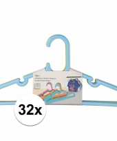 32x kledinghangers voor kinder babykleding blauw groen oranje 29 x 0 2 x 15 cm