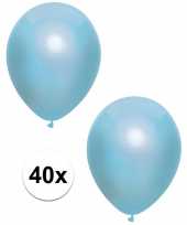 40x blauwe metallic ballonnen 30 cm