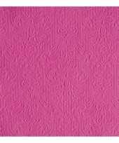 45x luxe barok print roze servetten 33 x 33 cm