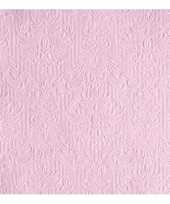 45x luxe servetten barok patroon roze 3 laags