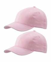6x stuks lichtroze baseball cap 100 katoen