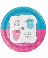 Babyshower gender reveal party feestbordjes