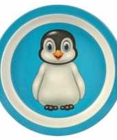 Bamboe ontbijtbord pinguin voor kinderen 21 cm