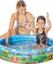 Blauw bloemen opblaasbaar zwembad baby badje 100 x 23 cm speelgoed
