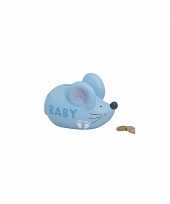 Blauwe spaarpot muis voor baby jongens