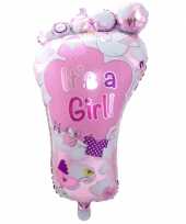 Folieballon voetje geboorte meisje 70 cm