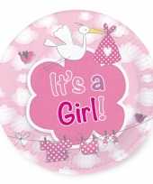 Gebaksbordjes geboorte meisje 8 stuks