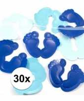 Geboorte versiering jongen xxl tafelconfetti blauw 30 stuks