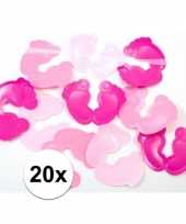 Geboorte versiering meisje xxl tafelconfetti roze 20 stuks