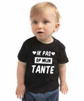 Ik pas op mijn tante cadeau t-shirt zwart baby jongen meisje