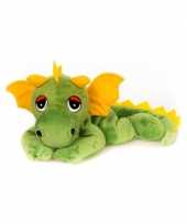 Magnetron warmte knuffel groene draak 18 cm