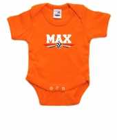 Oranje baby romper max auto coureur supporter race supporter voor babys