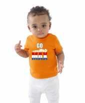 Oranje t shirt go max met race auto coureur supporter race supporter voor baby peuter