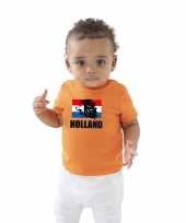 Oranje t-shirt holland supporter met leeuw en vlag ek wk voor baby peuters
