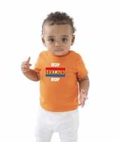 Oranje t-shirt hup holland hup holland nederland supporter voor baby peuters