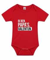 Papas valentijn cadeau baby rompertje rood jongens meisjes