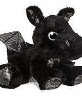 Pluche zwarte draak knuffel 30 cm speelgoed