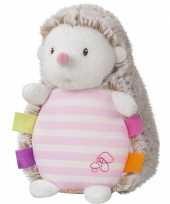 Roze pluche egel egels knuffel 16 cm speelgoed glow in the dark