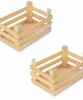 Set van 12x stuks houten kisten kistjes 18 x 12 x 10 cm